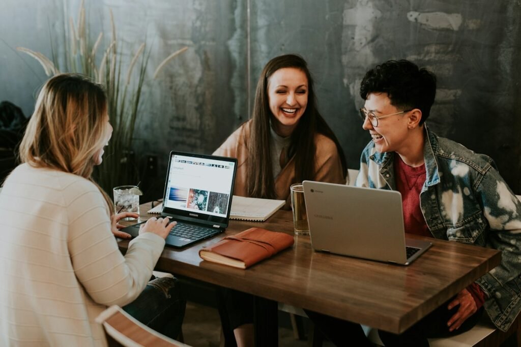 Marketing team collaborating